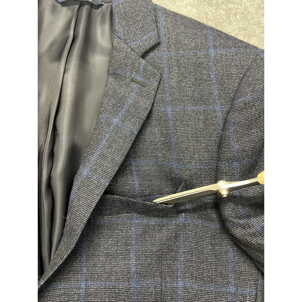 Ralph Lauren Sport Coat Mens 36R Gray Wool Plaid Windowpane Classic Fit Canada - Picture 12 of 12